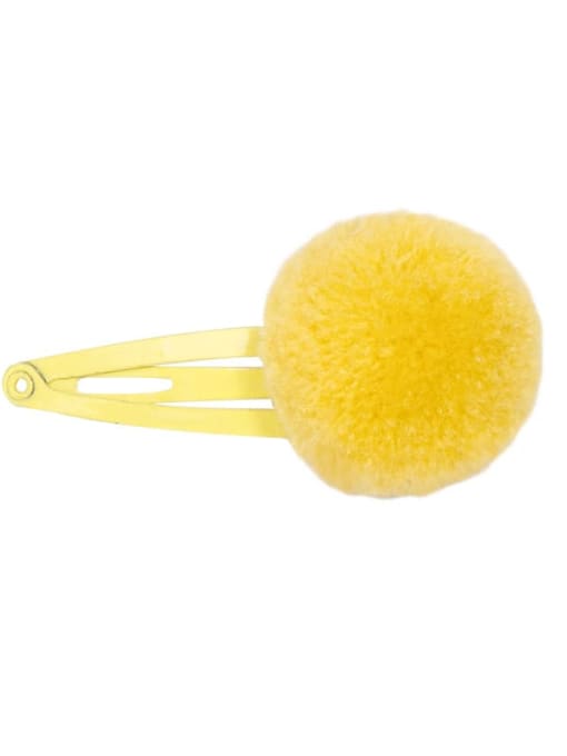 1 sunshine yellow Alloy Feather Cute Round ball  Multi Color Hair Barrette