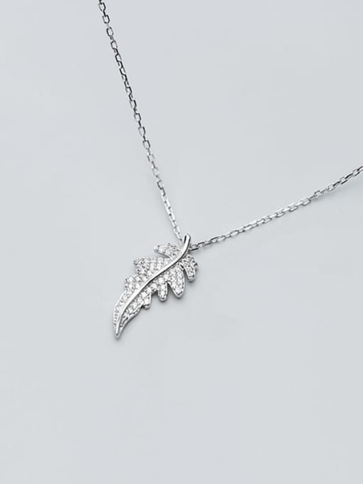 Rosh 925 Sterling Silver Cubic Zirconia Dainty Leaf Pendant Necklace 2