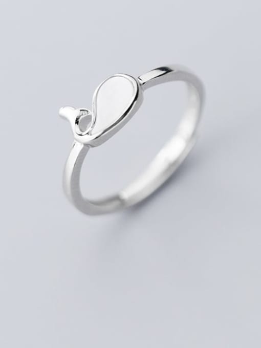 Rosh 925 Sterling Silver  Fashion Simple Cute Seashell Dolphin Free Size Ring 1