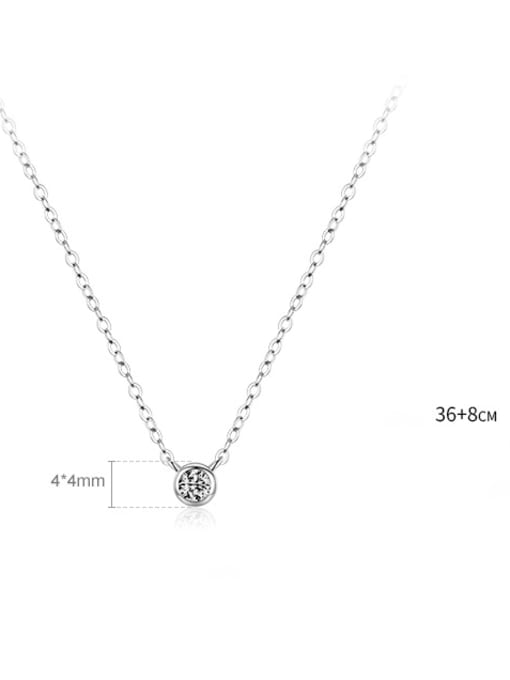 MODN 925 Sterling Silver Rhinestone Geometric Minimalist Necklace 2