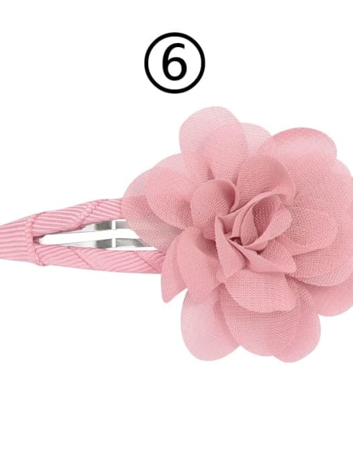 6 dirty Pink Alloy Yarn Minimalist Flower  Multi Color Hair Barrette