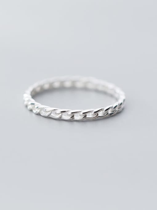 Rosh 925 Sterling Silver 925 Geometric Minimalist Band Ring 2