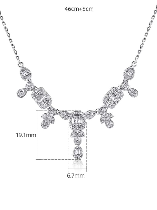 BLING SU Brass Cubic Zirconia Geometric Luxury Necklace 4