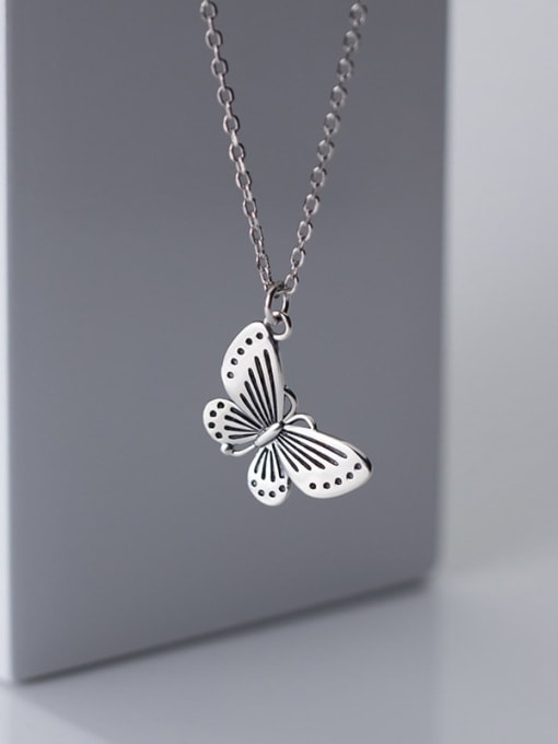 Rosh 925 Sterling Silver Butterfly Vintage  Pendant  Necklace
