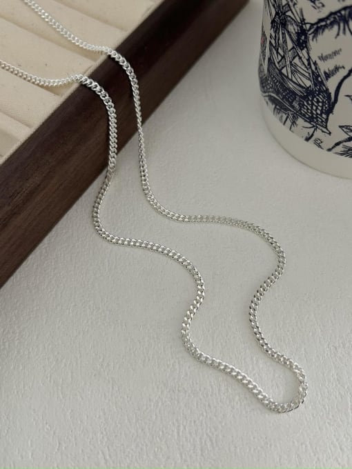 Boomer Cat 925 Sterling Silver  Minimalist  Side Chain  Necklace 1