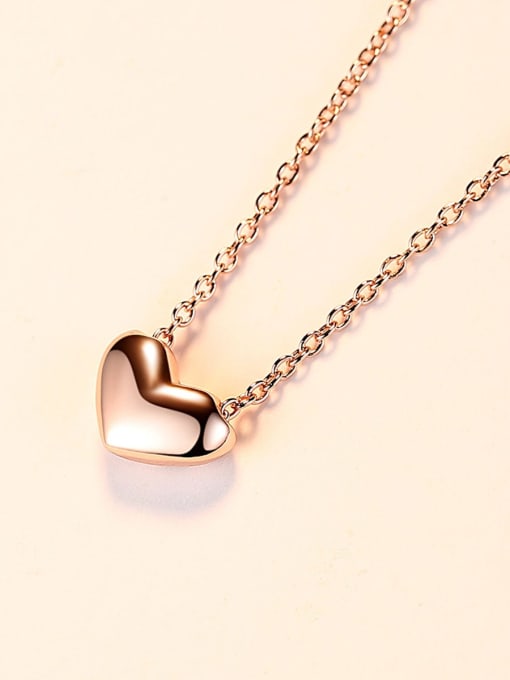 CCUI 925 Sterling Silver Simple fashion heart pendant Necklace 1