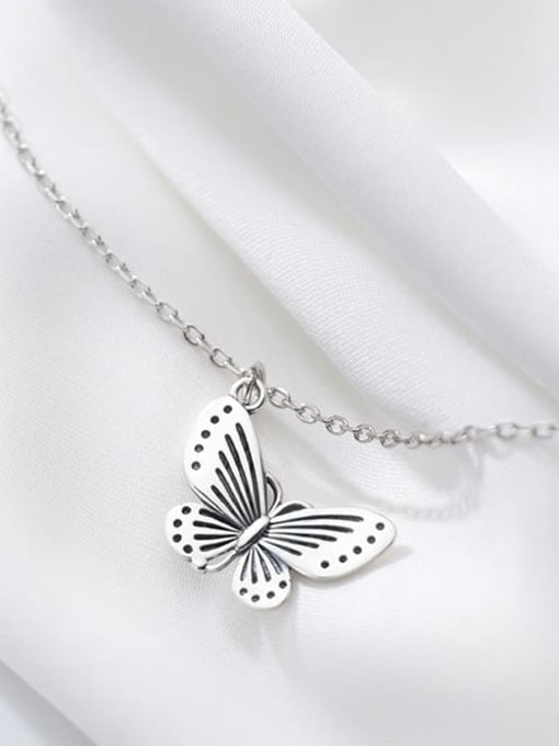 Rosh 925 Sterling Silver Butterfly Vintage  Pendant  Necklace 2