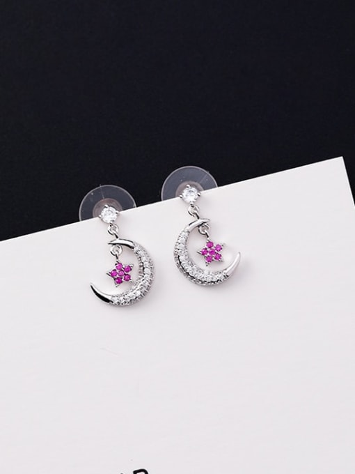 Main plan section Alloy With Platinum Plated Cute Moon Stud Earrings
