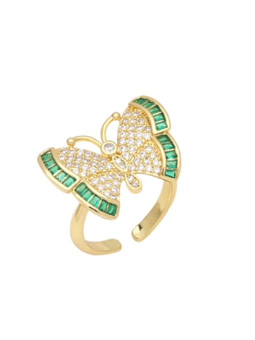 CC Brass Cubic Zirconia Butterfly Vintage Band Ring 1