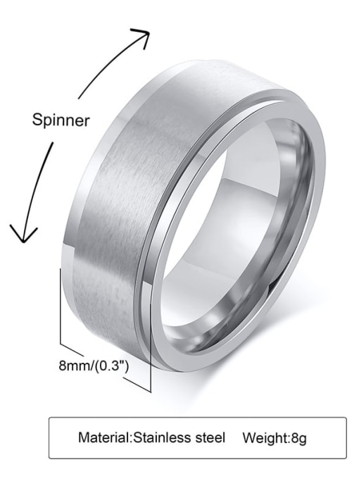 Steel 6 -13# Titanium Steel Geometric Minimalist Band Ring