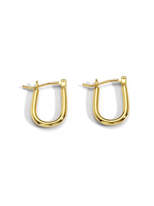 CHARME Brass Hollow  Geometric Minimalist Stud Earring
