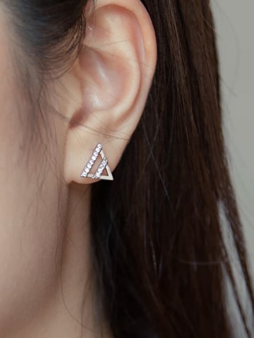 XP Alloy Cubic Zirconia Triangle Minimalist Stud Earring 1