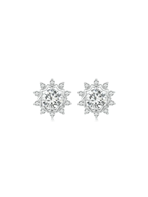 Jare 925 Sterling Silver Moissanite Round Trend Stud Earring 0