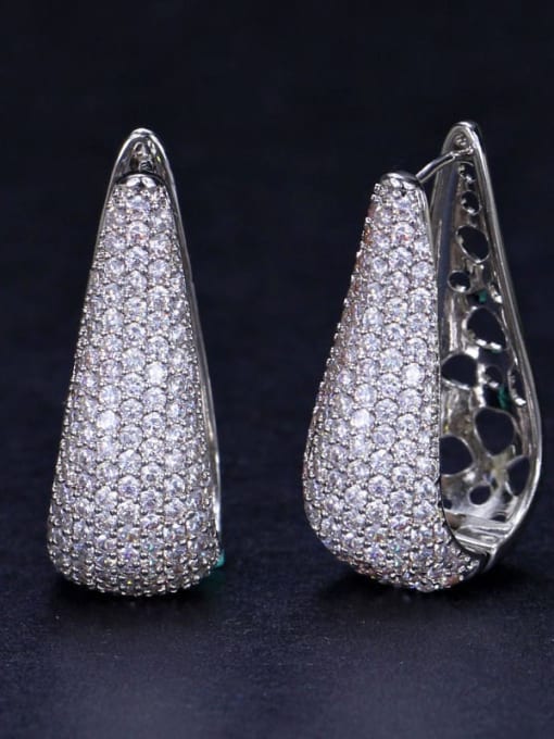 L.WIN Brass Cubic Zirconia Geometric Luxury Stud Earring 1