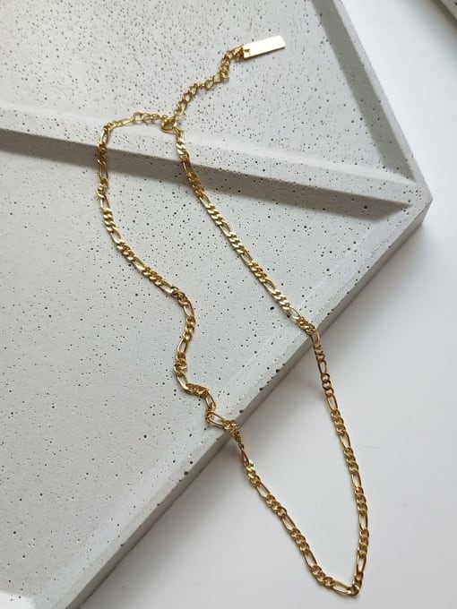 Boomer Cat 925 Sterling Silver Geometric Minimalist Hollow Chain Necklace