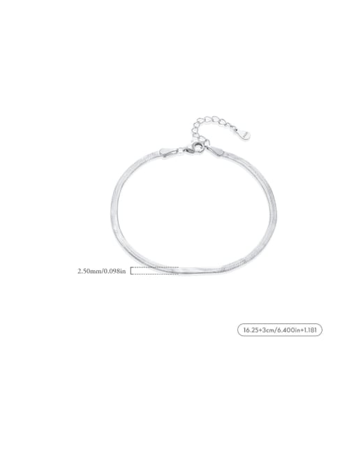 MODN 925 Sterling Silver Snake Bone Chain Minimalist Link Bracelet 2