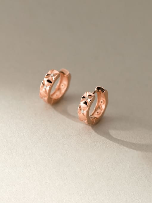 Rose Gold 925 Sterling Silver Geometric Minimalist Stud Earring