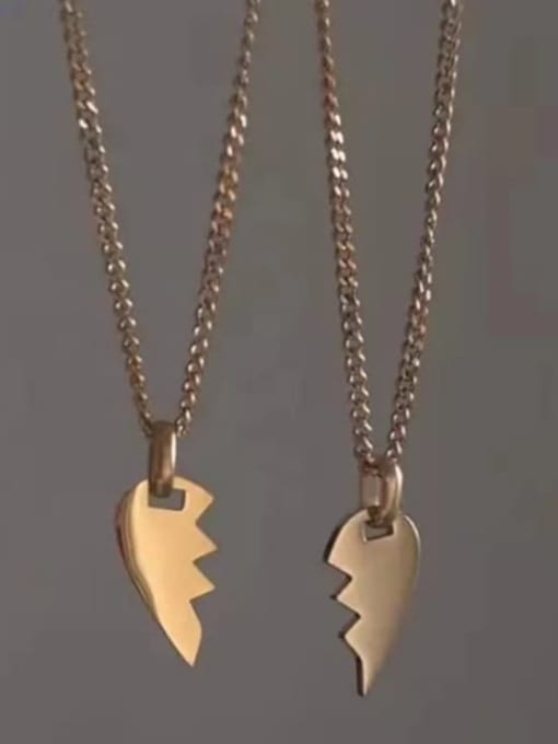 A TEEM Titanium Steel Heart Vintage Necklace 0