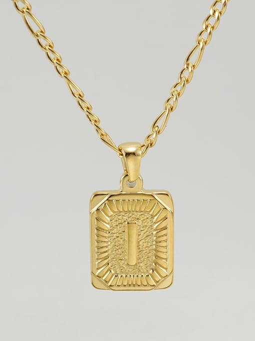 Gold I Titanium Steel Letter Hip Hop coin Necklace with 26 letters