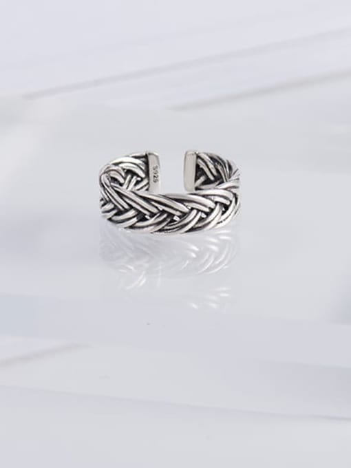 XBOX 925 Sterling Silver Irregular Vintage  double line wavy lines  Band Ring 0
