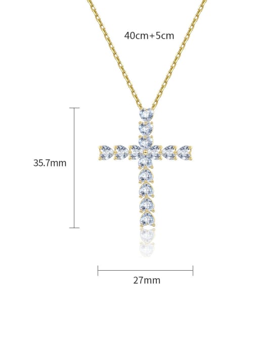 BLING SU Brass Cubic Zirconia Cross Minimalist Regligious Necklace 3