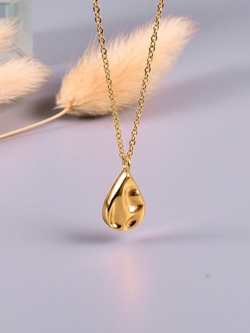 A TEEM Titanium Smooth Water Drop Minimalist Necklace