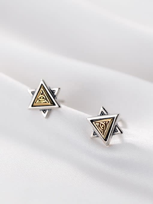 Rosh 925 Sterling Silver Triangle Vintage Stud Earring 1
