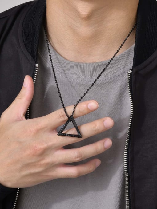 CONG Stainless steel Hip Hop Triangle  Pendant 4