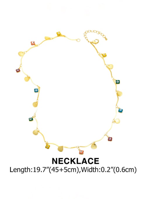 Necklace Brass Enamel Bohemia Flower  Bracelet and Necklace Set