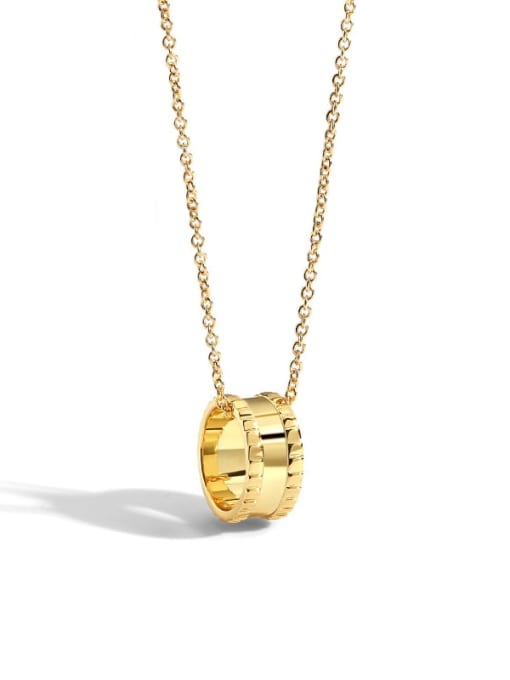 Gold smooth Pearl Necklace Brass Rhinestone Geometric Minimalist Necklace