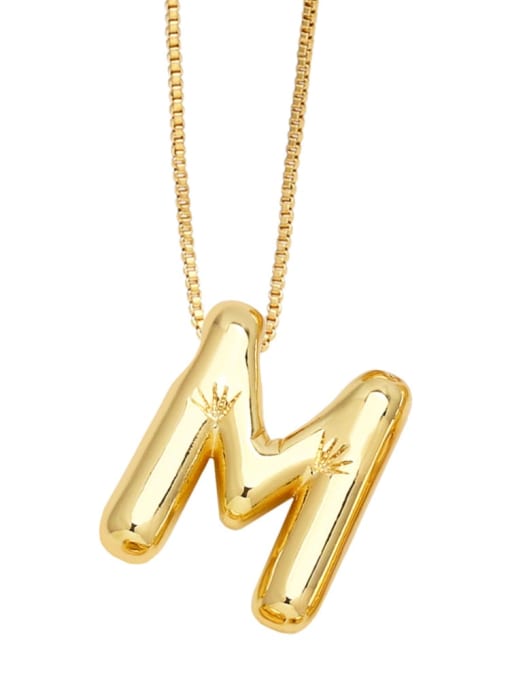 M Brass Letter Minimalist Necklace