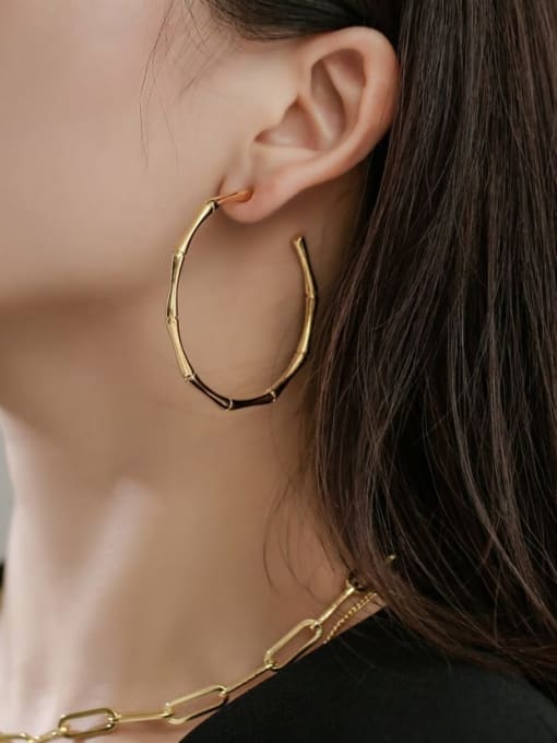 ROSS Brass Geometric Minimalist Hoop Earring 1