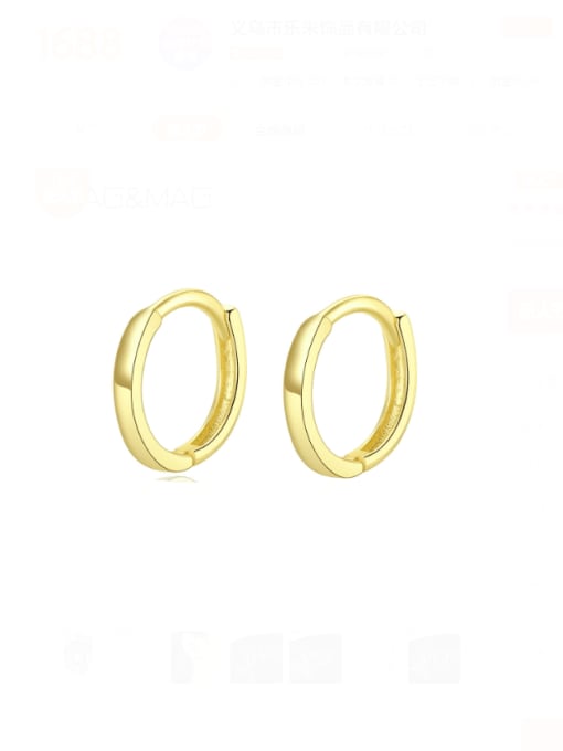 14K Gold 925 Sterling Silver Geometric Minimalist Huggie Earring