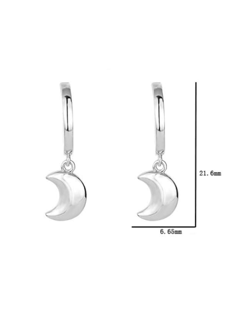 BC-Swarovski Elements 925 Sterling Silver Moon Minimalist Huggie Earring 2