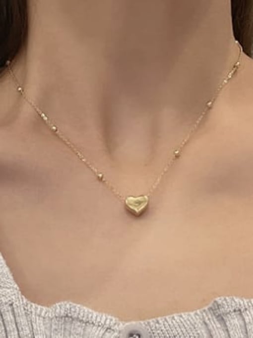 A TEEM Titanium Steel Heart Minimalist Necklace 1