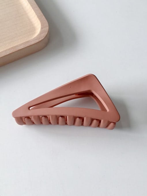 Brick red 8.5cm Alloy Cellulose Acetate Vintage Triangle Jaw Hair Claw