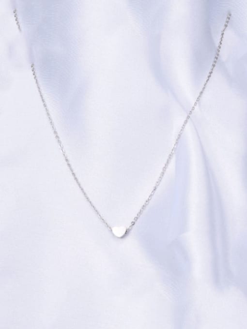 A TEEM Titanium Smooth Heart Minimalist Choker Necklace 2