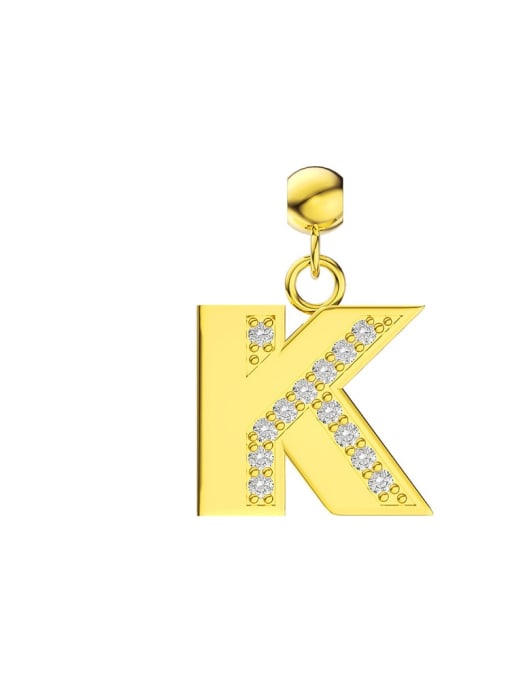 Single Letter K 925 Sterling Silver Cubic Zirconia Letter Minimalist Necklace