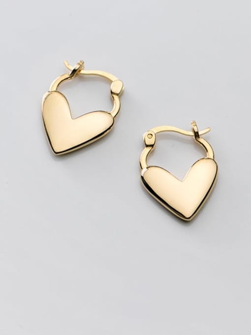 Rosh 925 Sterling Silver Heart Minimalist Huggie Earring