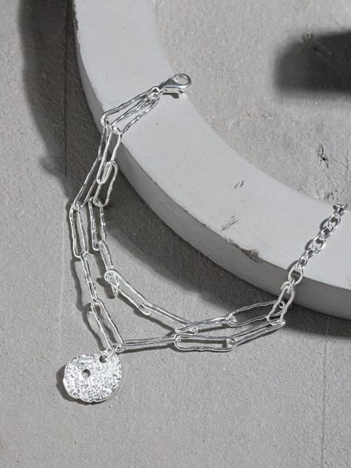 DAKA 925 Sterling Silver Geometric Minimalist Link Bracelet 1