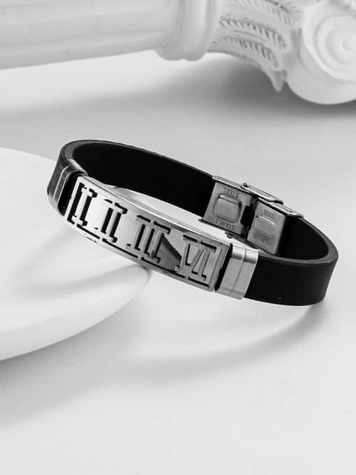BSL Stainless steel Silicone Heart Minimalist Wristband Bracelet 3
