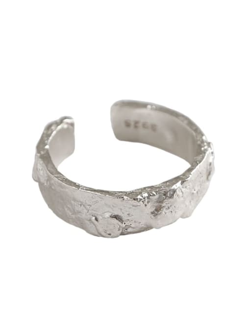 DAKA 925 Sterling Silver Geometric Ethnic  Texture Band Ring 4