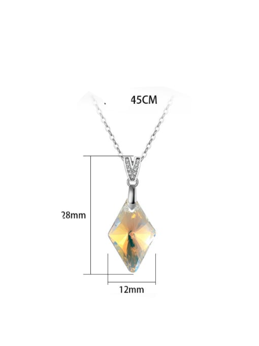 RINNTIN 925 Sterling Silver Austrian Crystal Geometric Minimalist Necklace 1