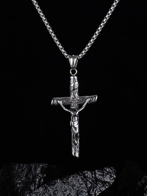 Open Sky Stainless steel Cross Hip Hop Regligious Necklace