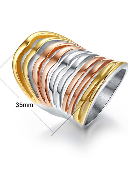 CONG Titanium Steel Irregular Statement Band Ring 1