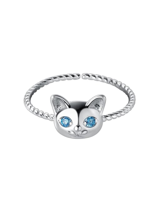 Rosh 925 Sterling Silver Enamel Cat Cute Band Ring 3