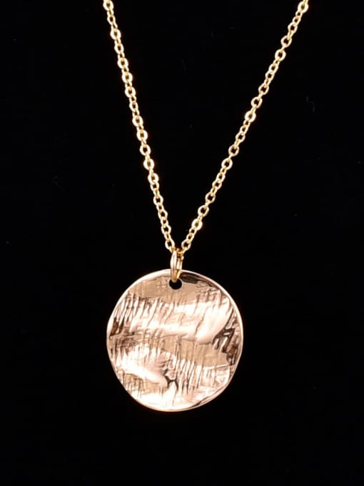 A TEEM Titanium Irregular Minimalist round pendant Necklace