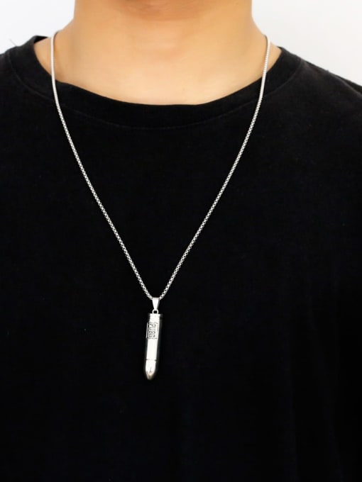 CC Stainless steel Bullet Hip Hop Long Strand Necklace 1