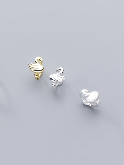 Rosh 925 Sterling Silver Cubic Zirconia Swan Cute Stud Earring 2