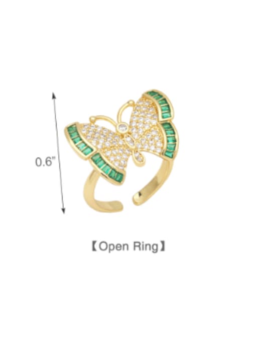 CC Brass Cubic Zirconia Butterfly Vintage Band Ring 3